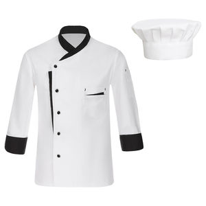 Uniforme de Restaurante de Alta Calidad, Chaqueta de Chef de Cocina con Logotipo Personalizado, Uniforme de Bar de Sarga de Algodón - Product Image 2