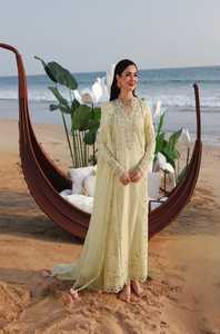Women Floor-Length Cream <b>Silk</b> <b>Kurta</b> Loose Fit Traditional Ethnic Wear India Pakistan Wedding Style - Product Image 4