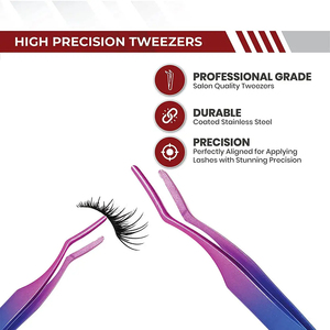 Applicateurs de cils personnalisés en or/or rose, acier inoxydable japonais, longueur 10 mm, antistatiques, outils de beauté, emballage personnalisé avec logo - Product Image 3