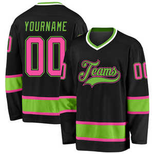 Camiseta de Hockey sobre Hielo Personalizada para Hombre, Azul, Verde y Blanco, Cuello Redondo, Manga Larga, Sublimación Impresa, Capitán C, Malla Transpirable, Talla Adulto - Product Image 3