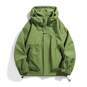 Veste coupe-vent en polyester à manches longues noire pour homme, style automne, vêtements pour adultes - Product Image 4