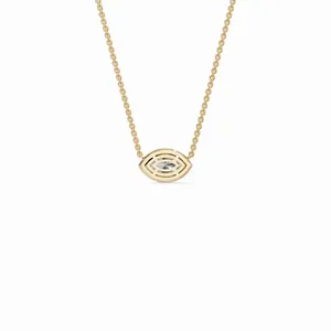 Pendentif en diamant halo marquise pour vos yeux, 19 pierres de diamant, bijoux de fiançailles, de mariage et de fête pour femmes en or - Product Image 4