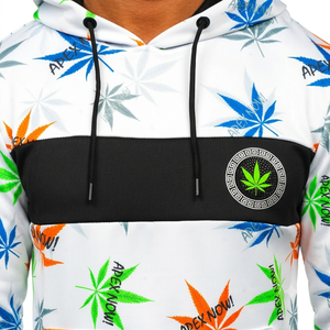 Sweat à capuche personnalisé OEM pour homme, en tissu tricoté 100% coton blanc d'hiver, avec logo imprimé par sublimation sur le devant et doublure. - Product Image 5