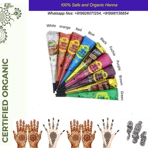 Cono de Henna Indio Orgánico Natural, Cono de Henna Mehndi Roja, Negra, Naranja y Rosa - Product Image 4