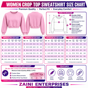 เสื้อครอปท็อปผ้าฟลีซคอตตอนพรีเมียม 320 GSM สำหรับผู้หญิง พิมพ์ลายโลโก้แบบพัฟปิ๊นต์ ปักลาย  ปลายแขนเสื้อแบบริบ สีชมพู เนื้อผ้าหนานุ่ม ใส่สบาย - Product Image 3