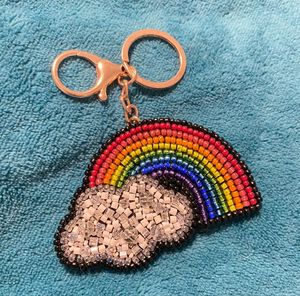 Luxury Eco-Friendly Floral Embroidery Beaded <b>Keychain</b> Handmade for Women & Girls Wedding Detail - Product Image 1