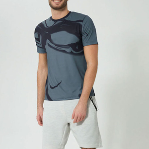 Camiseta de Manga Corta para Hombre, de Secado Rápido, con Estampado Abstracto, Corte Ajustado, Cuello Redondo, Estilo Casual - Product Image 5