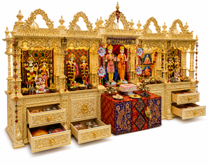 Super Large Size Traditional Teak Wood Hindu <b>Mandir</b> Community Centers Temple Prayer Halls Custom Pooja Manufacturer Exporter - Product Image 4