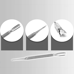 Pousse-cuticules double embout en acier inoxydable pour manucure, réutilisable, manche noir, finition lisse, soin des cuticules - Product Image 5