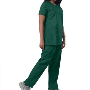 2026 Custom OEM Fashion Wear Multi Pockets Women New Arrival Zipper V Neck Design Plain Nursing Women's <b>Scrub</b> Suits Needle - Product Image 4