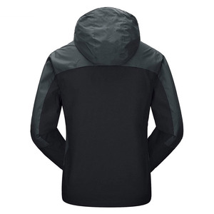 Veste à capuche en softshell noire pour homme, fermeture éclair, imperméable, coupe-vent, respirante, vêtements d'extérieur, coupe régulière, hiver, matière polyester - Product Image 6