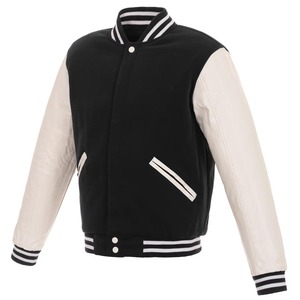 Custom Printed Winter <b>Canvas</b> Leather Varsity <b>Jacket</b> with Sheep Fur Trim for Schools Colleges Sports Teams - Product Image 1