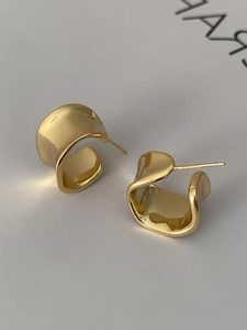 Clip d'oreille en argent sterling S925, style coréen, mode japonaise, style Matsumoto Huinai, bijou d'oreille simple et tendance. - Product Image 2