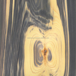 Placage de cyprès japonais Hinoki IRODORITAI noir teinté haute pression breveté, design japonais, texture lisse, coupé en tranches, 2000 mm - Product Image 1