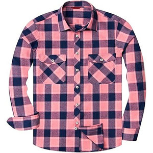 Chemises en flanelle pour hommes, coton, à carreaux, manches longues, douces, décontractées, confortables, boutonnées, tendance, mode, pour l'extérieur - Product Image 1
