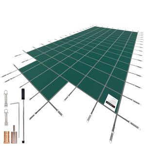 Copertura di Sicurezza per Piscina Interrata Rettangolare 20x40ft, con Rete per Gradino Centrale 4x10ft, in Materiale PC Solido, Adatta per Piscine Rettangolari 20x40 - Product Image 1
