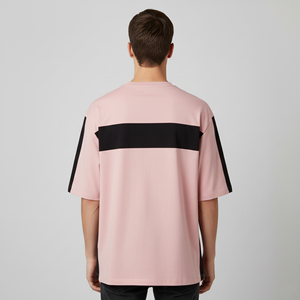 T-shirt pour homme en coton 100% lourd 210 GSM, écologique, respirant, coupe ample, col rond, bicolore, personnalisable et confortable - Product Image 4