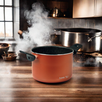 Casseroles en bronze italien antiadhésives Meilleures ventes d'exportation pour la cuisson et le mijotement Ustensiles de cuisine en granit Matériel métallique Ustensiles de cuisine
