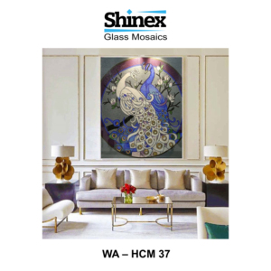 Mosaïque Murale en Verre Paon 10mm d'Épaisseur, Pièces Découpées à la Main, Classique Traditionnel, Résistant à l'Eau, Écologique, pour Villa, Appartement, Hôtel - Product Image 2