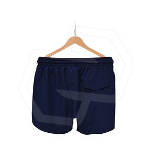 Men's Navy Blue Solid Eco-friendly Breathable Cotton <b>Quick</b> <b>Dry</b> <b>Shorts</b> with Drawstring Closure and Logo Front Casual Style - Product Image 2