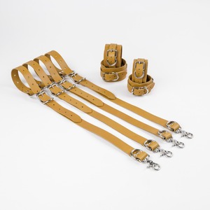 Custom Genuine Leather Bed Restraints Harness Straps High Quality Adjustable <b>Bondage</b> Cuffs Accessories RTTS-0126 - Product Image 1
