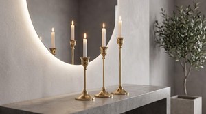 Hot Sale Antique Metal Black & golden Candle Holders of 3 for Wedding Event <b>Table</b> Centerpiece Decoration - Product Image 2