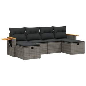 6-Seater Modular Grey PE Rattan Garden Sofa Set Garden Sofas - Product Image 2