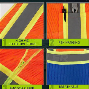 Vêtements de travail industriels, gilet de sécurité réfléchissant imperméable, tissu léger, classe 2 ANSI, pour le contrôle du trafic, les travailleurs des chantiers - Product Image 5