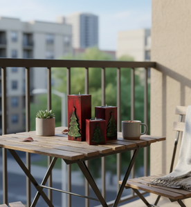 Ensemble de porte-bougies en bois de Noël avec motif d'arbre – Utilisation domestique et décorative, parfait pour les collections de décoration d'hiver - Product Image 2