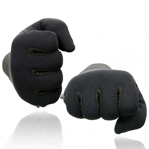 Gants de moto pour hommes Samroz Sports en maille textile noire avec paume renforcée pour mécaniciens - Product Image 3