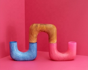 Vase à fleurs de table en résine personnalisable moderne, artisanat écologique, imperméable, de haute qualité, design Art Déco, décoration d'intérieur - Product Image 3