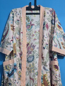 Robe Kimono Florale en Coton Faite à la Main, Col en V, Respirante, pour l'Été, Peignoir de Nuit, Robe de Préparation pour Demoiselle d'Honneur, Plage et Vacances - Product Image 5