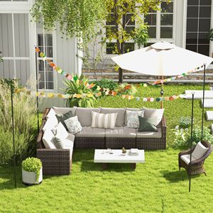 8FT pali della luce in acciaio filo 4-Pack pali della lampada per appendere all'esterno per le feste di matrimonio sul ponte del cortile del Patio - Product Image 2