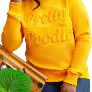 Sweat-shirt en chenille doré Sigma Gamma Rho Pretty Poodle pour femme, mélange de coton, manches longues, coupe décontractée et élégante - Product Image 1