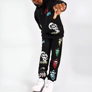 Conjunto Deportivo para Hombre, Sudadera con Capucha y Pantalones Jogger, Estilo Casual Desgastado, Corte Holgado, Ropa de Invierno, Logotipo Personalizado, Venta al Por Mayor - Product Image 1