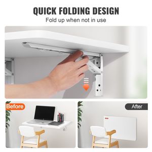 Tavolo Pieghevole a Parete in Legno 60x40 cm per Sala da Pranzo, Ufficio o Lavanderia - Product Image 4