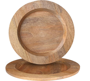 Minimalist Design Durable Wood Charger <b>Plate</b> Dish Solid Wood Charger <b>Plate</b> Traditional Chinese Design Handmade Charger <b>Plates</b> - Product Image 6
