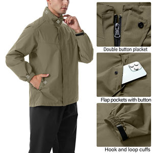 Traje Impermeable Personalizado de Alta Calidad, Ligero, Cortavientos, con Cremallera Completa, Chaqueta Impermeable - Product Image 2