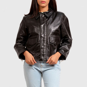 Custom Size <b>Women</b> Fashion <b>Jacket</b> Genuine Leather Sheepskin Windproof Winter Warm Cowhide Leather <b>Jacket</b> High Quality OEM - Product Image 4