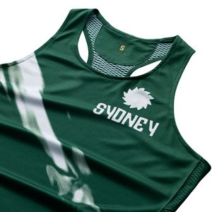 OEM Custom Team Logo Sublimated Stretchy UPF 50 <b>Running</b> Singlets Sleeveless Knitted Eco-Friendly Polyester Mesh Marathon Crew - Product Image 5