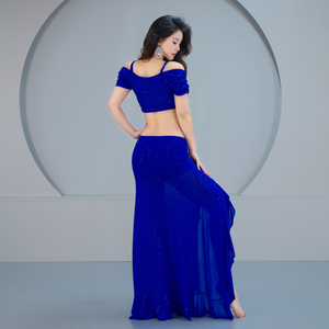 Ensemble de tenue de danse du ventre pour femmes, ensemble de jupe et haut pour l'entraînement à la danse du ventre, costume de danse du ventre pour adultes - Product Image 2