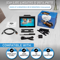 필름, 슬라이드 및 네거티브 스캐너 변환기(7인치 미리보기 화면, HDMI 출력, USB 전송, 22MP 디지털 스캐닝 기능 포함)