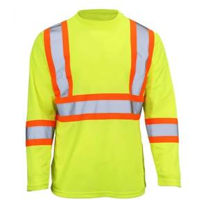 เสื้อยืดนิรภัยแขนยาวแบบสะท้อนแสงสำหรับผู้ชาย HSI ระดับ CLASS 2 เสื้อทำงานสะท้อนแสง รับสกรีนโลโก้ ชุดทำงานก่อสร้างบนถนน - Product Image 3