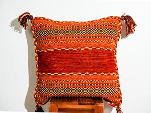 Handwoven Cotton Chenille <b>Cushion</b> <b>Cover</b> with Four Side Tassels Decorative Pillow Case for Home Decor Wholesale - Product Image 3