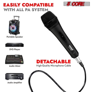 Micrófono XLR de 5 Núcleos, 2 Piezas, Micrófono Dinámico para Karaoke, Micrófonos de Estudio para Cantar, Micrófono de Mano - Product Image 5