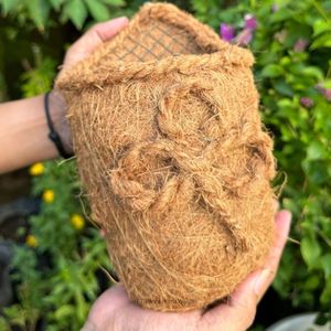 Pot suspendu en fibre de coco de haute qualité 13x25cm, pot conique en fibre naturelle pour orchidées, plantes suspendues, utilisation en jardin - Product Image 6