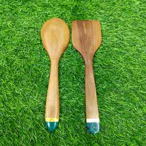 Juego de Espátulas de Madera de Lujo Premium, Ecológicas, Hechas a Mano, Utensilios de Cocina para Fiestas a Precio Económico - Product Image 1