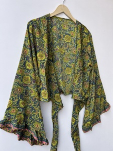 Top de seda estilo bohemio indio para mujer, blusa tipo tank top para vacaciones de verano - Product Image 2