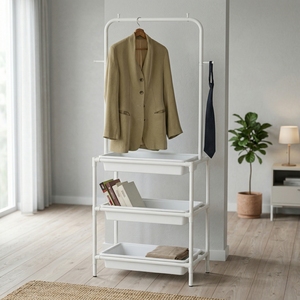 Porte-pantalons suspendu OEM Cintres pour maison moderne Rangement organisateur de linge Taiwan Fabricant de meubles de maison avec 3 bacs - Product Image 1