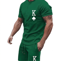 Conjunto de Camiseta y Pantalones Cortos para Hombre, Estilo Vintage, Manga Corta, Transpirable, con Estampado Digital, Secado Rápido, para Verano, Deportes al Aire Libre, Vacaciones